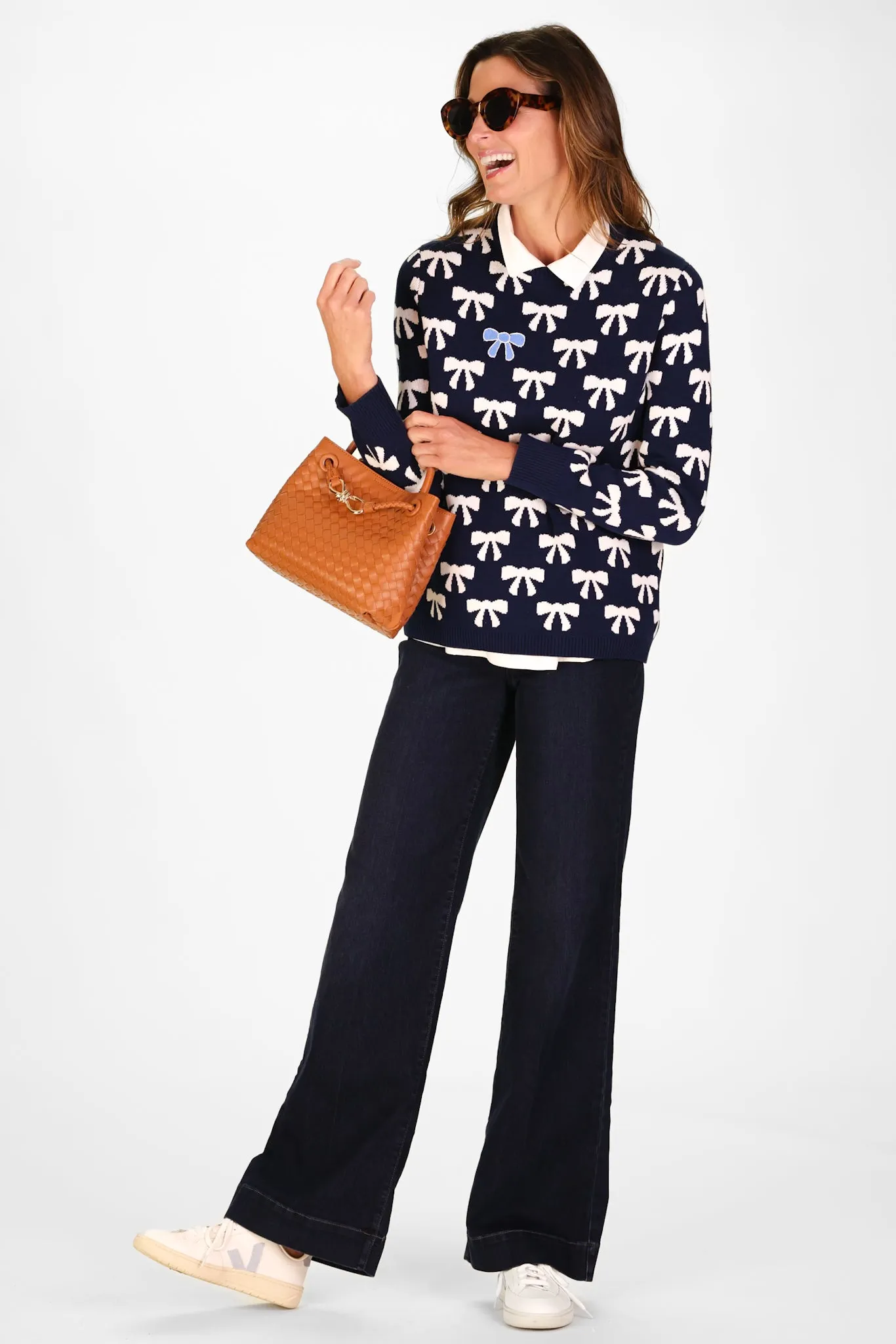 The Bow Sweater in Navy