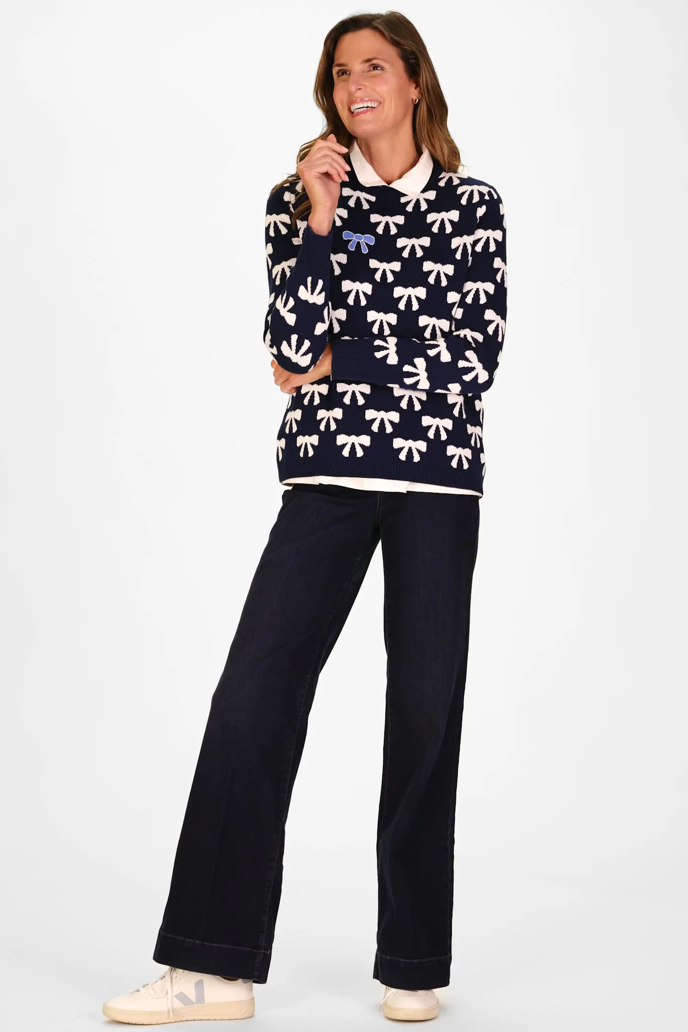 The Bow Sweater in Navy