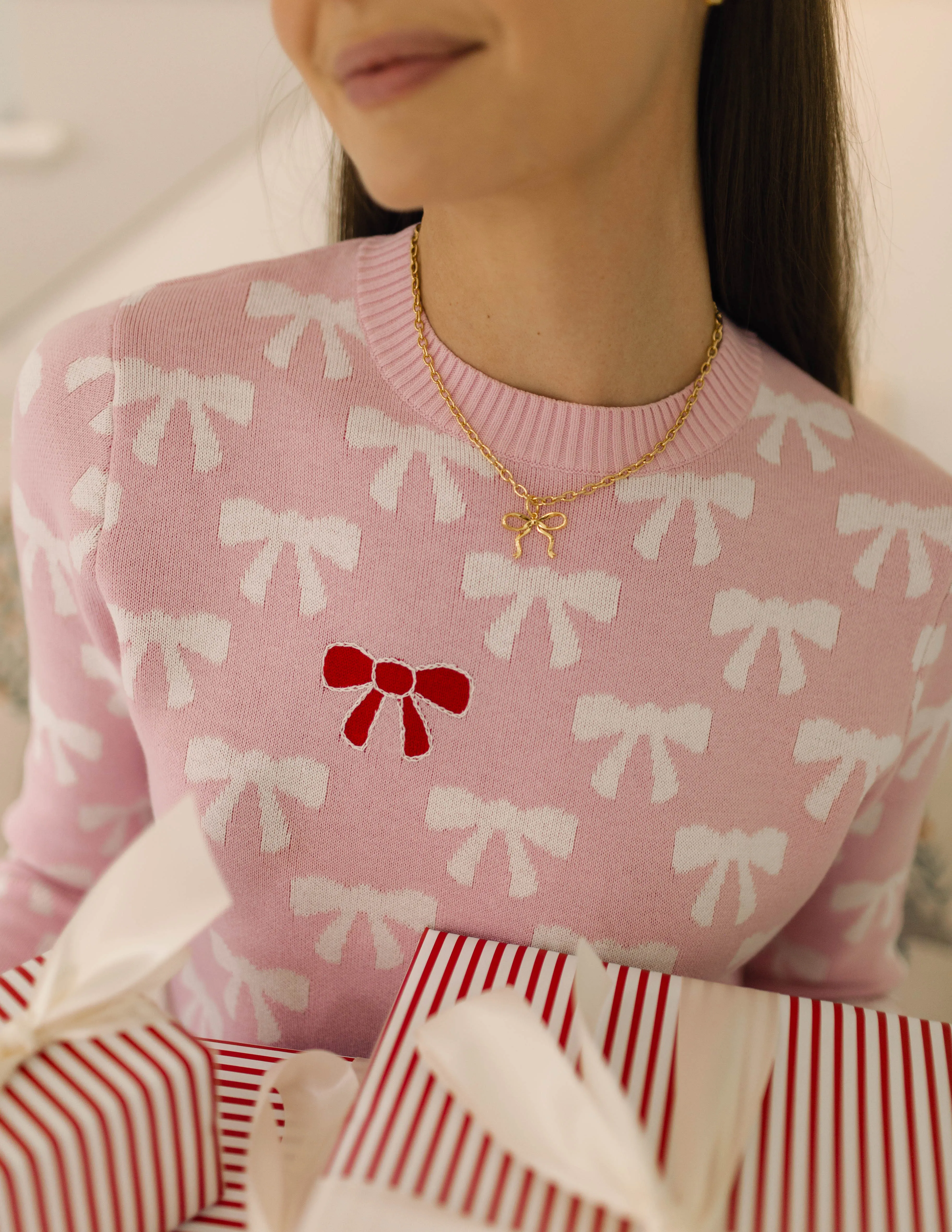 The Bow Sweater in Pink