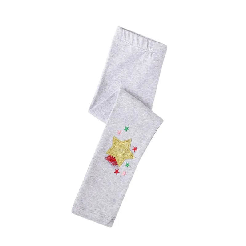 Toddler/Kid Girl's Star Print Gray Leggings