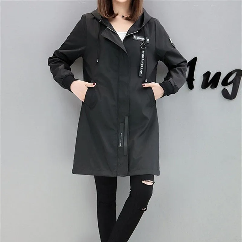 Trench Coat with Hoodie for women