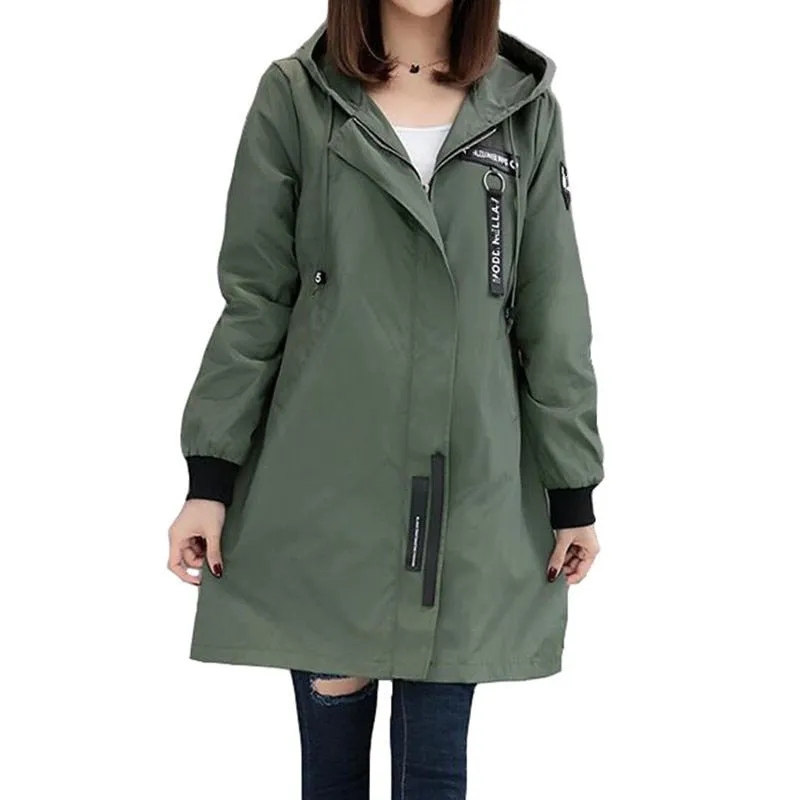 Trench Coat with Hoodie for women