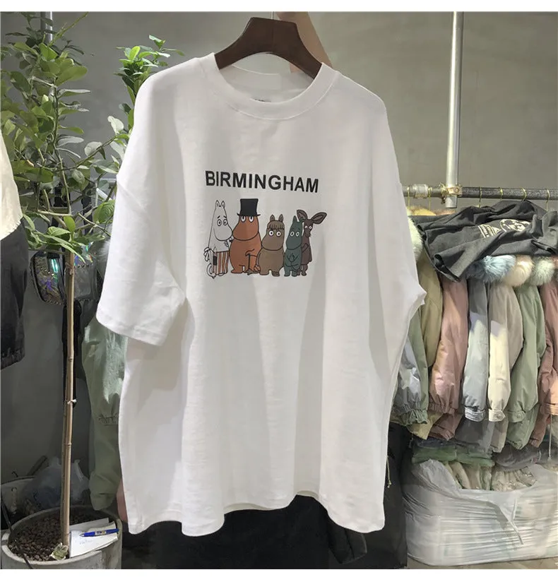 Trendy T-Shirt Women Korea Summer Harajuku Tops Loose Half Sleeved Short Sleeve T-Shirt