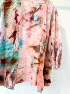 Upcycled Ice Dye Knit Cardigan Size XL