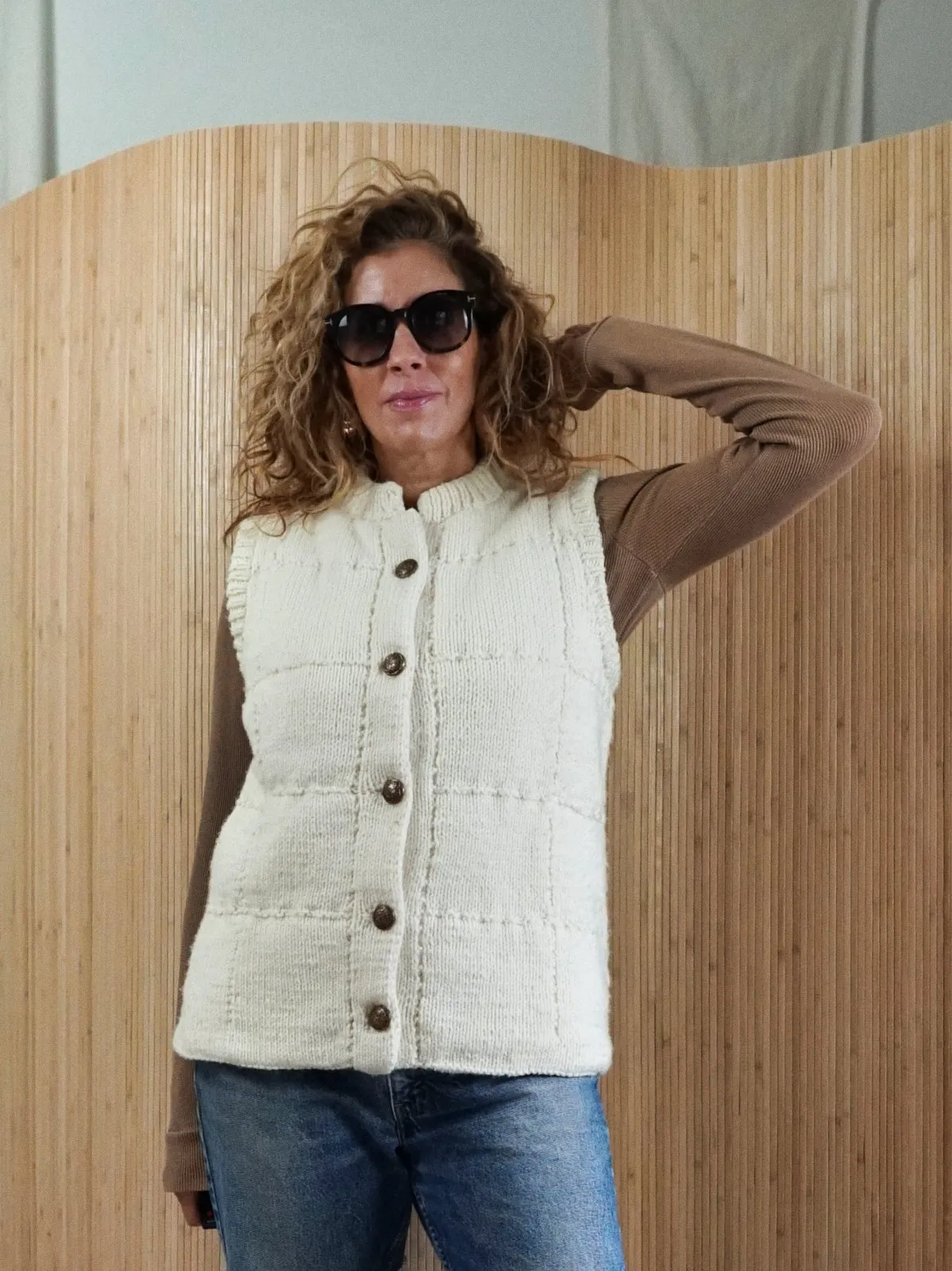 Vintage Chunky Vanilla Sweater Vest