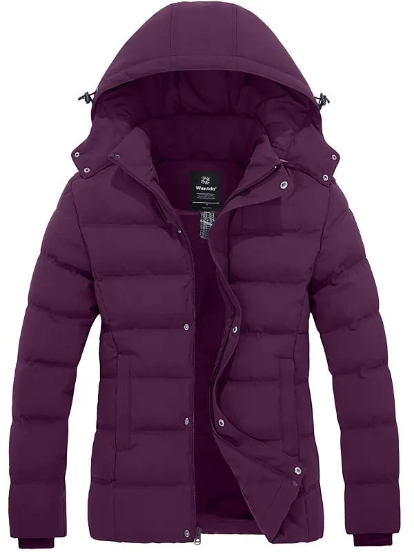 Women's Winter Coat Quilted Puffer Jacket With Removable Hood Valley I