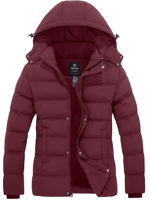 Women's Winter Coat Quilted Puffer Jacket With Removable Hood Valley I